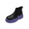 Wave Platform Vegan Leather Chelsea Ankle Boots - Purple