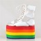 Rainbow Transparent Cloud Lace Up Ankle Boots - 4.5 Inch Platform