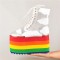 Rainbow Transparent Cloud Lace Up Ankle Boots - 4.5 Inch Platform