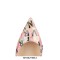 Smooth Patent Leather Graffiti Pattern Pointed Toe Stiletto Heels - Pink