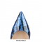 Smooth Patent Leather Graffiti Pattern Pointed Toe Stiletto Heels - Blue