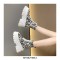 Africa Lace-Up Platform Canvas Ankle Boots with Side Zipper -  Black