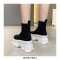 Africa Lace-Up Platform Canvas Ankle Boots with Side Zipper -  Black