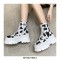 Africa Lace-Up Platform Canvas Ankle Boots with Side Zipper -  Cow