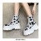 Africa Lace-Up Platform Canvas Ankle Boots with Side Zipper -  Black