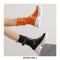 Ankle Strap Lace-Up Spring Boots with Side Zipper - Orange