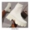 Chunky Heel Platform Ankle Socks Boots - Black