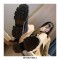 Chunky Heel Platform Ankle Socks Boots - Black