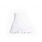 Chunky Heel Platform Ankle Socks Boots - White