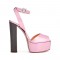 Peep Toe Platforms Ankle Buckle Straps Chunky Heels Pumps Sandals - Light Pink