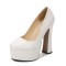 Minimalist Catwalk Party Platform Chunky Heels - White