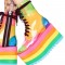 Rainbow Transparent Cloud Lace Up Ankle Boots - 2 Inch Platform