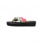 Laguna Summer Beach Slippers Silk Weave Outdoor Flower Flip Flops - Black