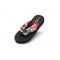 Laguna Summer Beach Slippers Silk Weave Outdoor Flower Flip Flops - Black
