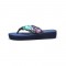Laguna Summer Beach Slippers Silk Weave Outdoor Flower Flip Flops - Blue