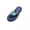 Laguna Summer Beach Slippers Silk Weave Outdoor Flower Flip Flops - Blue