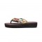 Laguna Summer Beach Slippers Silk Weave Outdoor Flower Flip Flops - Brown