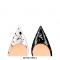 Patent Leather Music Note Printed Pointed Toe Stiletto Heels - Black