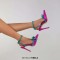 Pointed Toe Bowknot Stiletto Heels Ankle Buckle Straps Sandals - Purple Silk
