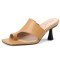 Peep Toe Kitten Heels Summer Flip Flops Sandals  - Beige