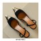 Pointed Toe Kitten Heels Vintage Slingback Slippers Sandals  - Black