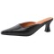 Pointed Toe Kitten Heels Summer Crocodile Print Slippers Sandals  - Black