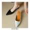 Pointed Toe Kitten Heels Summer Crocodile Print Slippers Sandals  - Black