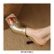 Peep Toe Half Transparent Kitten Heels Summer Mules Sandals - Gold