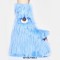 Round Toe Fur Plush Platforms Cute Monster Wedges Platforms Ankle Highs Boots - Blue