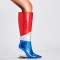 Pointed Toe Strange Leopard Teeth Heels Crocodile Pattern Knee Highs Multicolor Booties