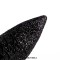 Pointed Toe Stiletto Heels Sequins Glitters Lace Up Over The Knees Side Zipper Boots - Black