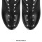 Round Toe Rivet Decorated Punk Stiletto Heels Platforms Thigh Highs Boots - Black