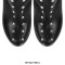 Round Toe Rivet Decorated Punk Stiletto Heels Platforms Thigh Highs Boots - Black