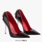 Pointed Toe Stiletto Metal Decorated Heels Banquet Pumps - Black Patent