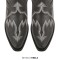 Pointed Toe Chunky Heels Western Style Ankle Highs Cowgirl Boots - Black Faux Leather
