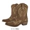 Pointed Toe Chunky Heels Western Style Ankle Highs Cowgirl Boots - Brown Flock