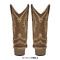 Pointed Toe Chunky Heels Western Style Ankle Highs Cowgirl Boots - Brown Flock