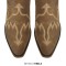 Pointed Toe Chunky Heels Western Style Ankle Highs Cowgirl Boots - Brown Flock