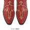 Pointed Toe Chunky Heels Western Style Ankle Highs Cowgirl Boots - Red Faux Leather