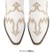 Pointed Toe Chunky Heels Western Style Ankle Highs Cowgirl Boots - White Faux Leather