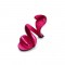Peep Toe Snake Shape Bottomless Retrofuturistic Heels Sandals - Rose Red
