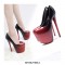 Round Toe Platforms Stiletto Heels Pumps  - Red