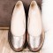 Round Toe Comfortable Light Soft Metallic Ballet Flats - Black