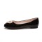 Round Toe Beads Decorated Ballet Wedding Flats Loafers - Black