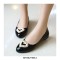 Round Toe Beads Decorated Ballet Wedding Flats Loafers - Silver