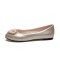 Round Toe Beads Decorated Ballet Wedding Flats Loafers - Gold