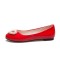 Round Toe Beads Decorated Ballet Wedding Flats Loafers - Red