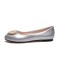 Round Toe Beads Decorated Ballet Wedding Flats Loafers - Silver