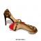 Stiletto Heels Peep Toe Patent Pumps Sandals - Black Red