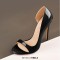 Stiletto Heels Peep Toe Patent Pumps Sandals - Black Patent